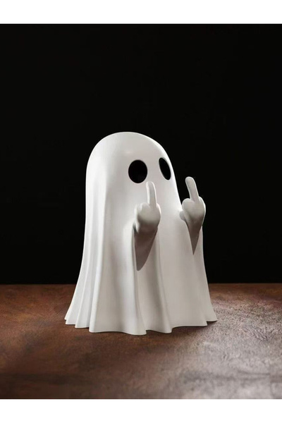 Choice تمثال شبح بإصبع وسطى واحد، 7.5 سم، زخرفة شبح مرعبة، تمثال شبح صغير لعي...