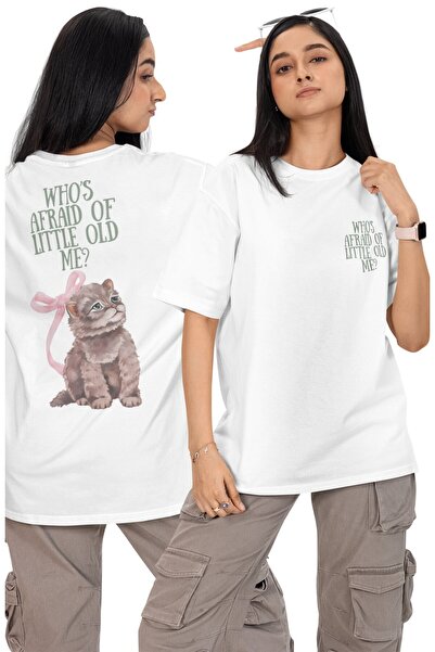 Fuddy Moda تي شيرت مطبوع عليه "من هو الذي يخاف مني الصغيرة القديمة" للجنسين، ...
