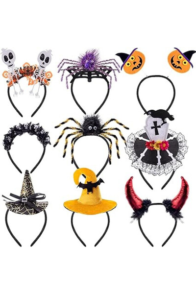 BQTQ Set de 9 bentițe de Halloween, BQTQ, plastic, multicolor, 12 cm/13 cm