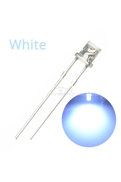 Choice أبيض 3 مم 2 سنون 100 قطعة F3 مسطح أبيض أحمر أصفر أزرق أخضر وردي ديود L...