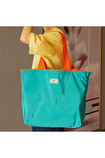 Choice كما هو موضح في الصورة حقيبة تسوق قابلة لإعادة الاستخدام كبيرة الحجم، سعة كبيرة، قابلة للطي، مزودة برباط، صديقة للبيئة