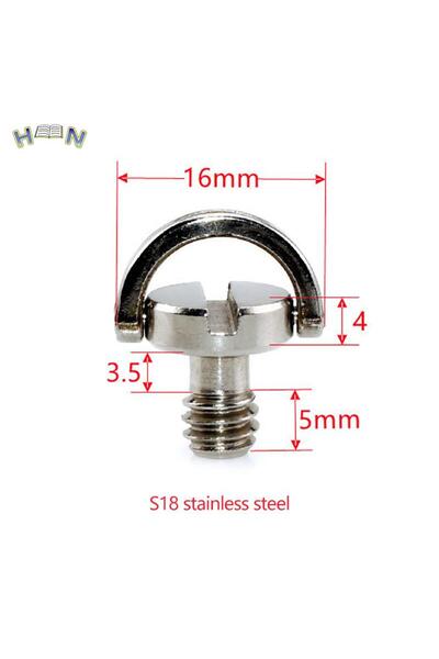 Choice S18 1/4 بوصة حلقة D-ring حامل الكاميرا برغي محول لوحة التحرير السريع برغي لثلاثي القوائم أحادي القوائم رأس كروي