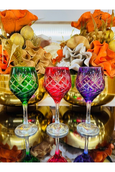 LOKMAN ZÜCCACİYE Hand cut chubby 1. Class workmanship colorful coffee side water glass