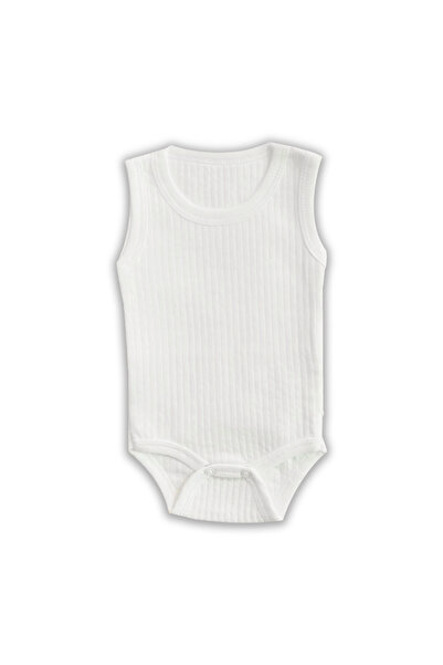 Novibaby 3-Piece Cotton Baby Undershirt Bodysuit with Snap Fasteners White, Newborn Child 0-36 Months, Flexible Fit