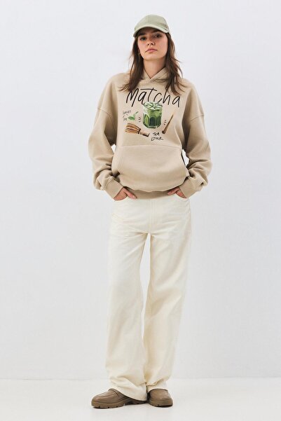 Trendiz Unisex Matcha Sweatshirt Stone