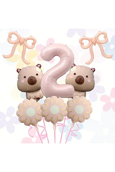 DÜVENCİ TİCARET Set de baloane cu folie Papatya Kapibara pentru 6 ani