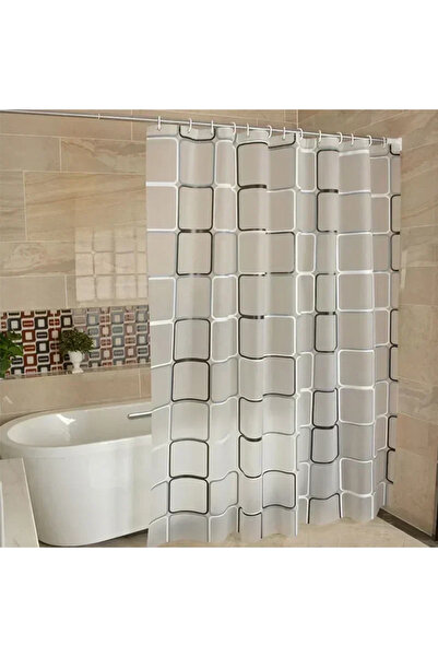 Choice 120X200 سم أبيض 1 قطعة ستائر الحمام الدش مقاومة للماء حديثة هندسية نمط...