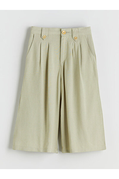 LC Waikiki Rmz Gi̇yi̇m Farkiyla Linen Blend Pleated Girls' Capri