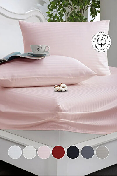 HAPPY COTTON ملاءة سرير من الساتان المطاطي + غطاء وسادة بعمق زاوية عالي، مقاس...