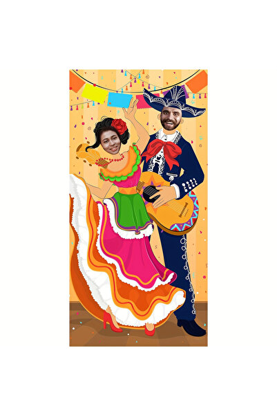 Choice لافتة باب لعيد سينكو دي مايو لافتة باب للزوجين مع صورة للحفلات، ديكور، مكسيكي