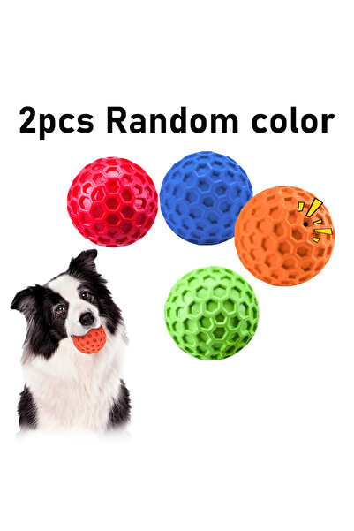 Choice 2 قطعة ألوان عشوائية 2 قطعة ألعاب كلاب صاخبة غير قابلة للتلف، كرات تفا...