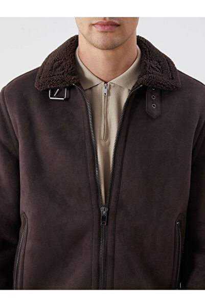 LC Waikiki Sparkling Choices from Shining Store |   Standard Fit Shirt Collar Suede Men's Coat