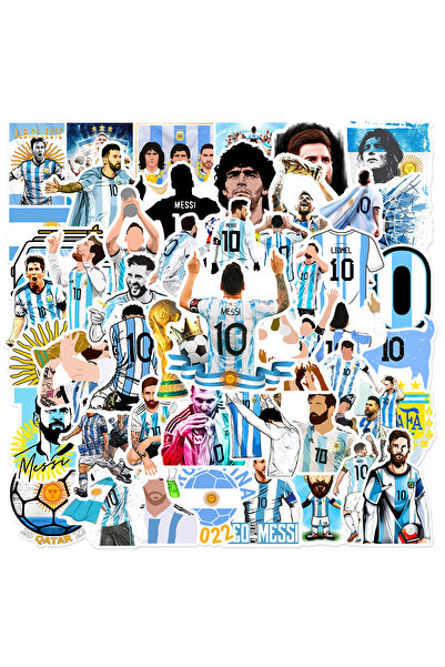 Choice ملصقات جرافيتي متعددة الألوان 50 قطعة من سلسلة نجم كرة القدم ليونيل مي...
