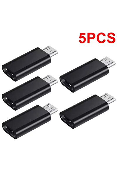 Choice 5 قطع سوداء 10-1 قطعة محول OTG من أنثى Micro USB إلى ذكر من النوع C مح...