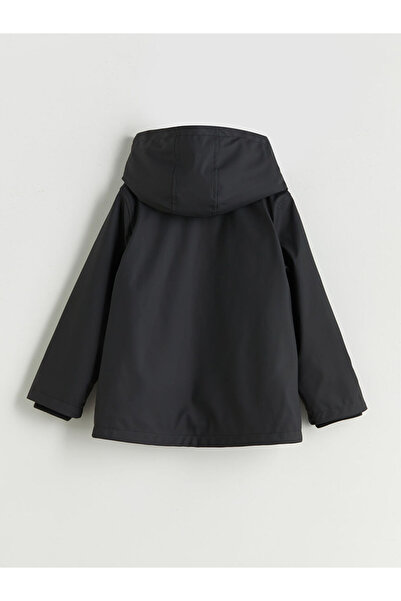 LC Waikiki Black Hooded Boy's Raincoat