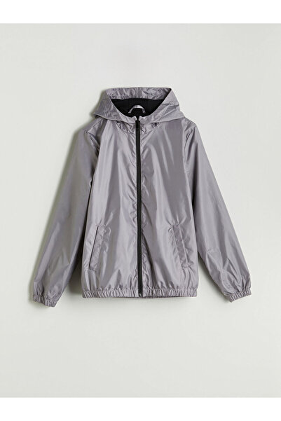 LC Waikiki Gray Hooded Boy's Coat