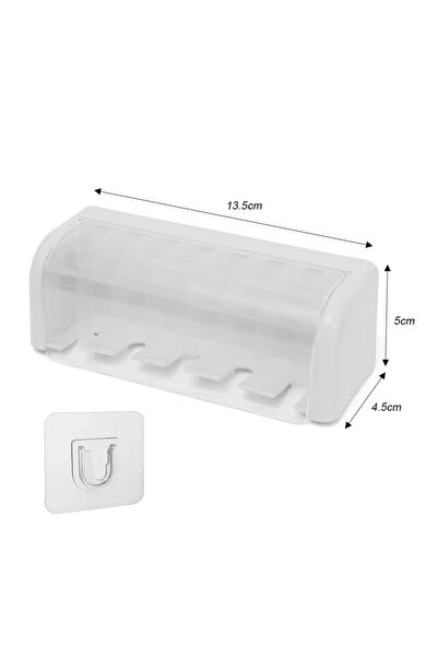 Choice 13.5 × 5 × 4.5 سم أبيض 1 قطعة حامل فرشاة أسنان للحمام مثبت على الحائط ...