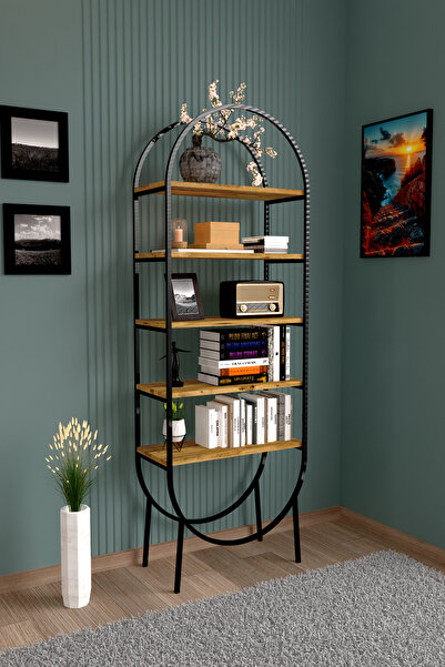 AWOX Aden Dekoratif Kitaplık Kemer Form Tasarımlı Raf Dosya Rafı