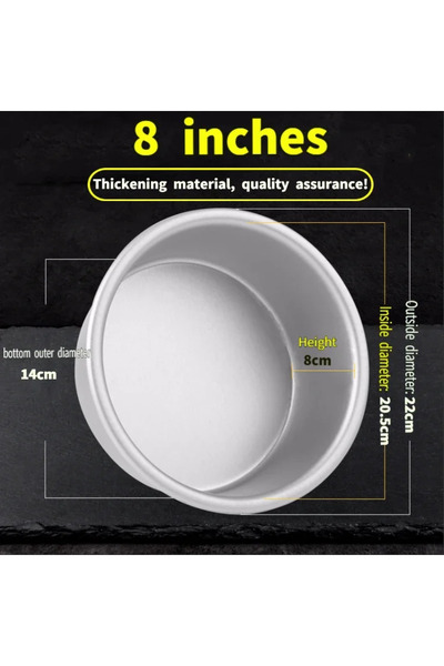 Choice fixed 8 inches Aluminum Alloy Round Chiffon Cake Pan Solid Bottom Ange...