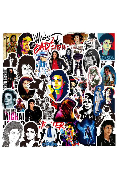 Choice 50 قطعة 50 قطعة ملصقات جرافيتي مايكل جاكسون زجاجة مياه كمبيوتر محمول هاتف دراجة حقيبة أمتعة لوح تزلج