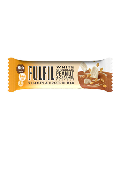 Fulfil شوكولاتة بيضاء بنكهة الفول السوداني والكراميل مع 9 فيتامينات، 55 جم × ...