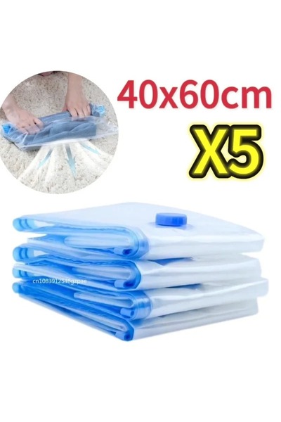 Choice 40x60 سم - 5 قطع جديدة 3/5 قطع أكياس تخزين مفرغة من الهواء للملابس وال...