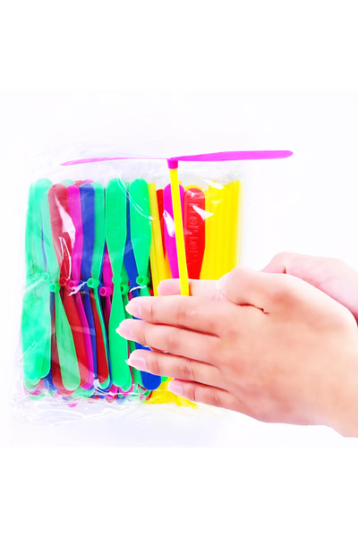 Choice 100 قطعة 100 قطعة مروحة يرقانة من الخيزران للأطفال ألعاب طيران خارجية ...