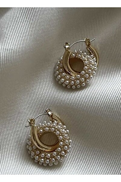 GİS JEWELRY Küçük İncili Kararmaz Çelik Küpe