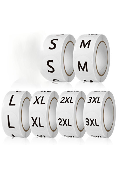 Choice 6 قطع 6 قطع ملصقات ملصقات مقاس الملابس S-3XL ، 500 ملصق / لفة لاصقة مق...