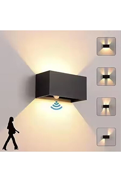 Choice 24W Warm white Black body IP65 Sensor LED Wall Lamp 24W Outdoor Motion Sconce Balcony Porch Light Ga