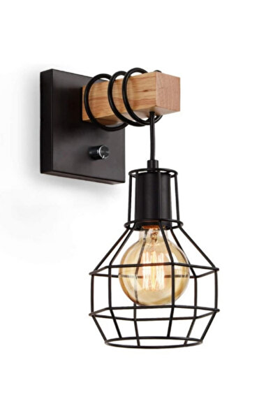 Choice no bulb black China Wall Sconce Modern Retro Bedside Wall Lamp Cage Li...