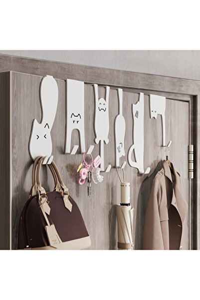 Choice 6 قطع 1/6 قطعة خطاف باب، رف تخزين خطاف باب بدون حفر، خزانة مطبخ، خطاف ...