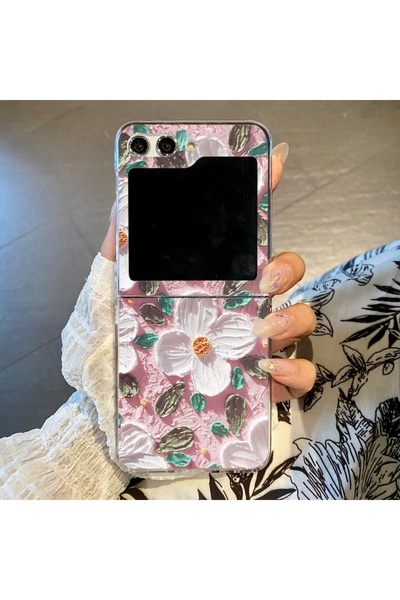 Choice لسامسونج Z Flip3 A553 لوحة زيتية زهور حافظة شفافة لسامسونج Galaxy Z Fl...