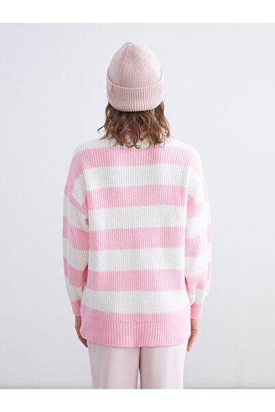 LC Waikiki Λαμπερές επιλογές από το Shining Store | Γυναικείο πλεκτό πουλόβερ με ρίγες oversized