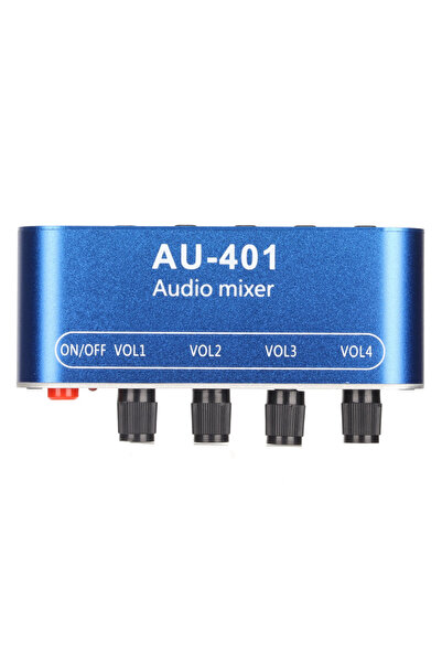 Choice SKY BLUE مزج صوت ستيريو صغير 4 في 1 ضبط مستوى الصوت 3.5 مم محدد الصوت مضخم صوت للكمبيوتر المحمول