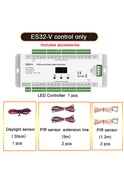 Choice ES32-V فقط SKYDANCE PIR مستشعر وحدة تحكم إضاءة السلالم KIT ES32-V 6 أو...