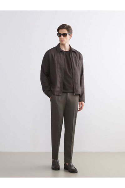 LC Waikiki Brown Standard Fit Shirt Collar Men's Coat