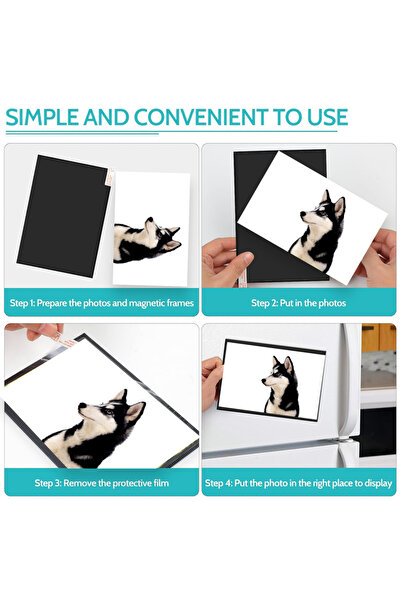 Choice 6 inch ESHANG 5 Pack Magnetic Picture Frame, Magnetic Frame with Black Border, Magnetic Photo Frames