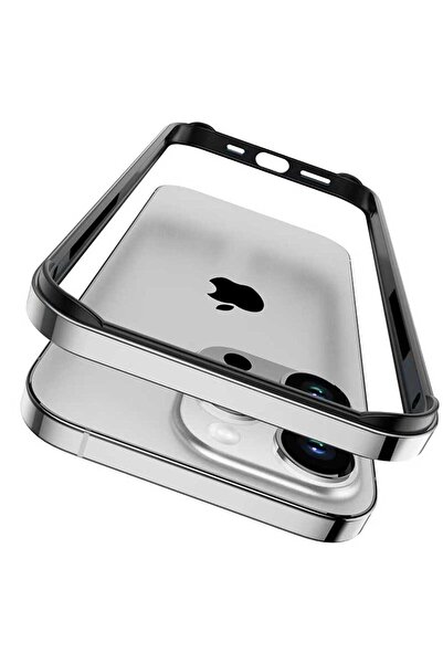 Choice جراب صلب معدني بإطار من الألومنيوم الفضي لهاتف iPhone 15 Pro Max لهاتف IPhone 17 Air 16 15 14 13 12