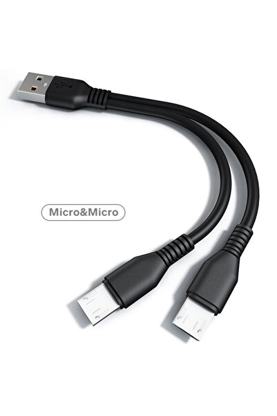 Choice كابل USB صغير بطول 1 متر × 2 في 1، نوع C و Micro، شاحن هاتف أندرويد مح...