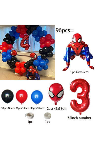 Choice كما في الصورة 3 96 قطعة من بالونات رأس سبايدرمان ثلاثية الأبعاد مع طقم...