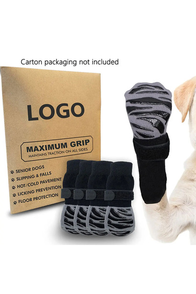 Choice XL 4pcs Premium Non-slip Dog Socks for Hardwood Floors Extra-thick Gri...
