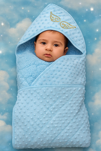 Amur بطانية حمص للأطفال البنات/الأولاد، مطرزة على شكل دمية دب، مناسبة لحديثي ...