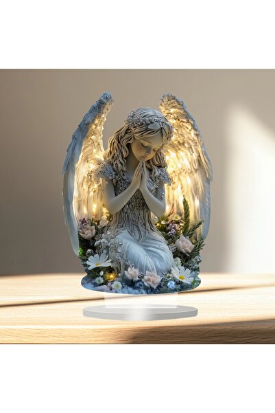 Choice زخرفة أكريليك شفافة على شكل ملاك الصلاة/ديكور هادئ ودافئ للطاولة/الهدي...