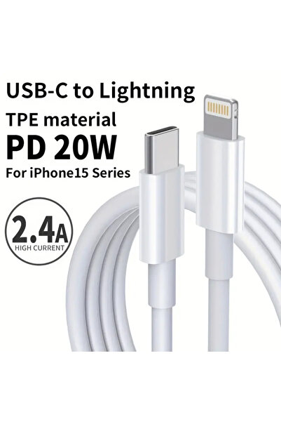 Choice 1M 1PC كابل USB C إلى Lightning TPE أبيض معتمد من MFi شحن سريع 480Mbps...