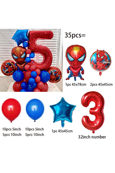 Choice كما في الصورة رقم 3، 35 قطعة من بالونات سبايدرمان، مصنوعة من اللاتكس، ...