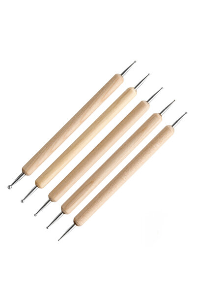 Choice1 5 قطع 5/6 قطع أدوات نحت الأظافر الخشبية DIY الفخار السيراميك الفن الن...