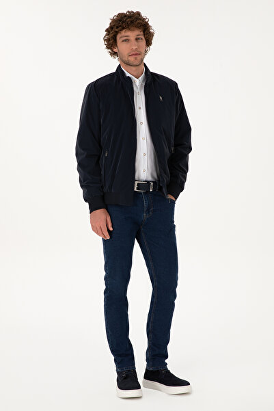 U.S. Polo Assn. Men's Navy Blue Leather Jacket 50317295-200