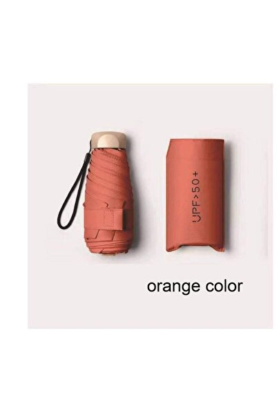 Choice مظلة صغيرة قابلة للطي من الحديد 6K باللون البرتقالي، مظلة واقية من الش...