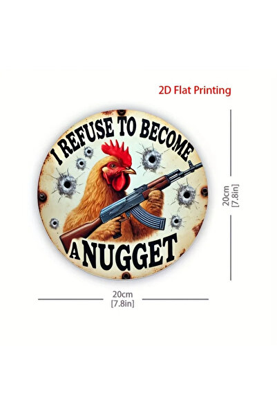 HELLOYOUNG TYA8088 Vintage Iron Sheet Painting,Vintage Chicken Wall Sign, Hum...